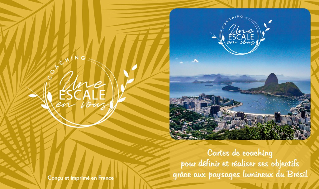 Plat de couverture du livret accompagnant les cartes de coaching de "Une escale en vous".  8,5cm x 10,5cm, 2021