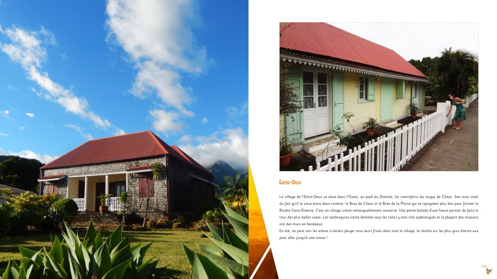 Pages documentaires La Réunion, Une année intense 270 pages, 20x22,5 cm, 2019 (textes autobiographiques ainsi que documentaires, photographies, dessins et maquette réalisés par mes soins)