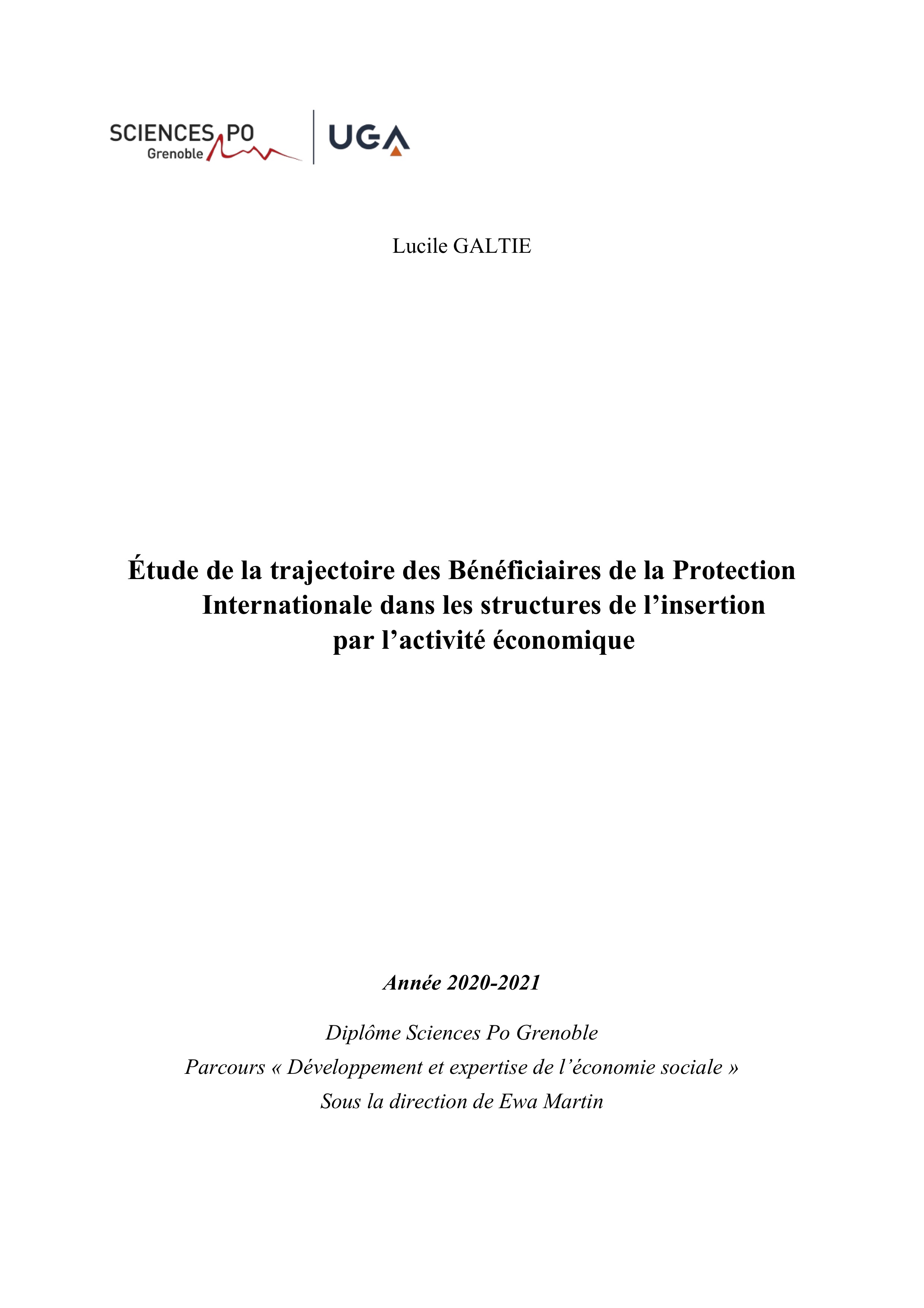 2021
Couverture du mémoire de Lucile Galtié pour Sciences Po Grenoble. Travail éditorial sur l’ensemble des 128 pages.