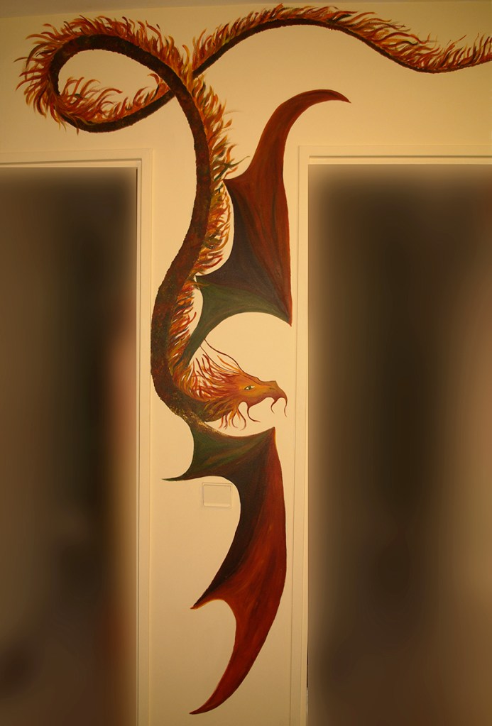 Peinture acrylique sur mur.
Environ 1,50m x 2,50m. 
Villejuif, Val de Marne, 2008.