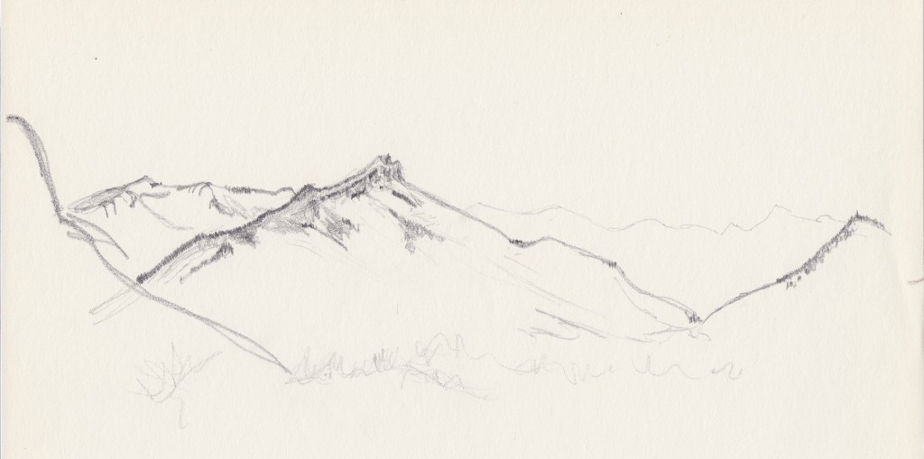 La dent d'Arclusaz, Savoie, 2016.  Crayon