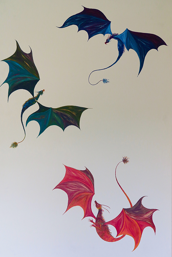 Peinture acrylique sur panneau de bois.
Cajarc, Lot, 2018.