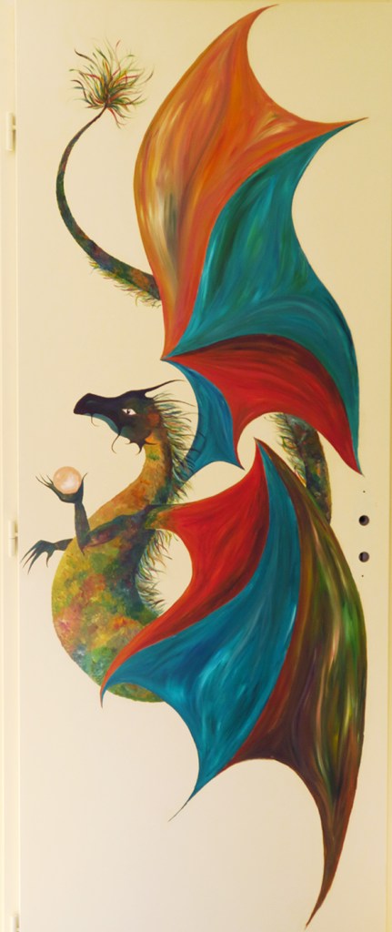 Peinture acrylique sur porte.
Cajarc, Lot, 2018.