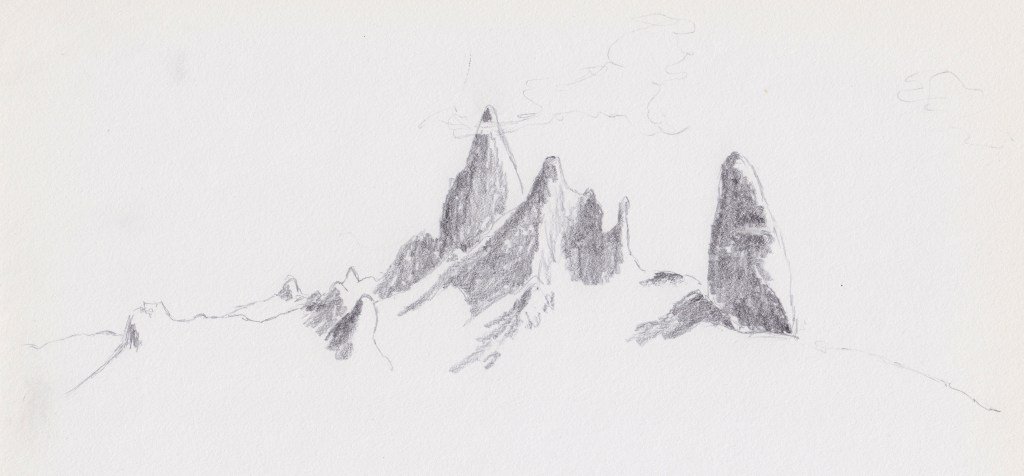 Ua Pou,  île des Marquises, Polynésie française, 2019. 
Crayon